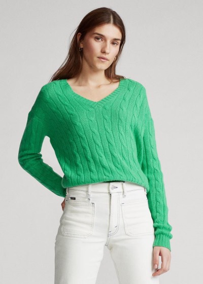 Dámské Svetr Polo Ralph Lauren Cable-Knit Cashmere - 36217-BUAJ